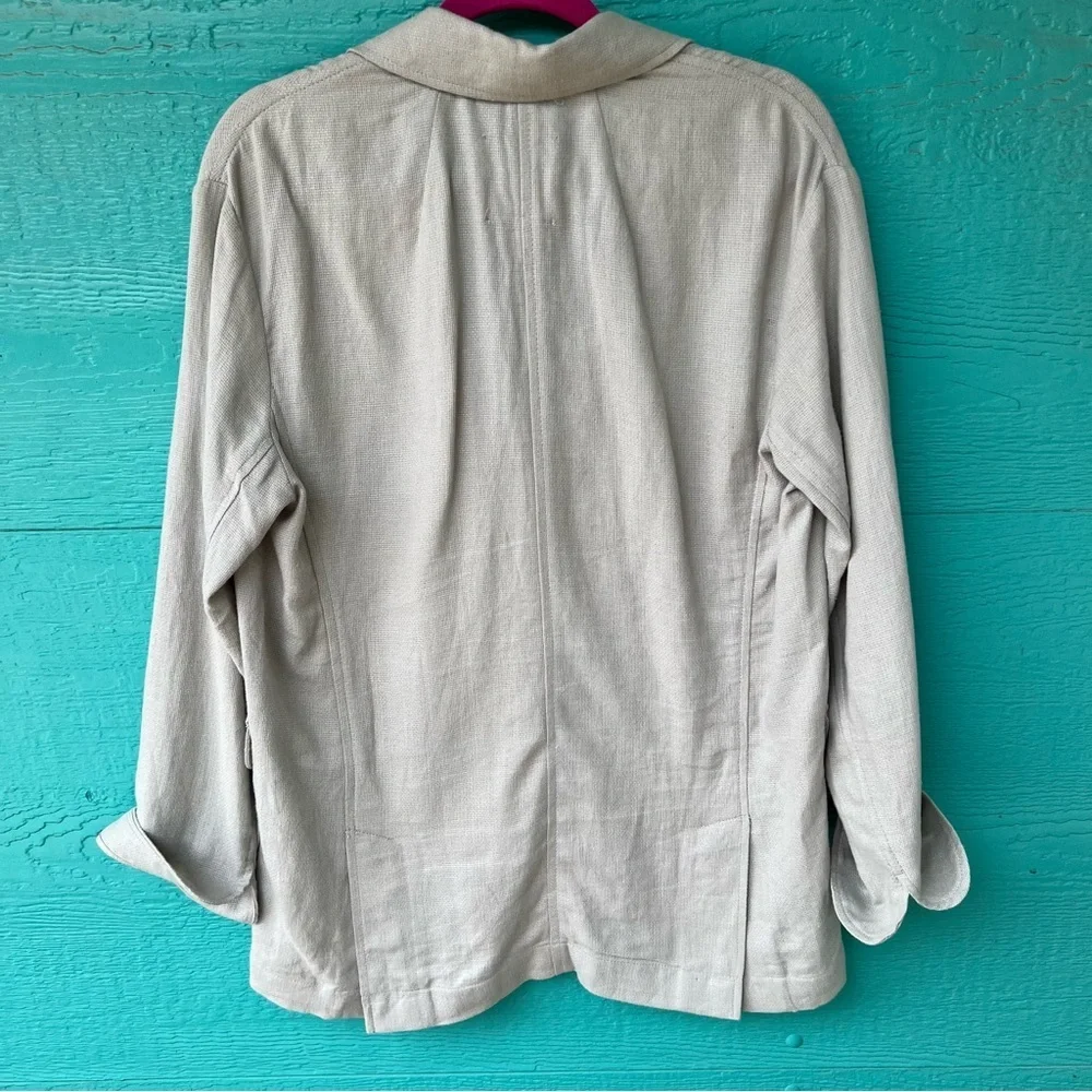 LINEN Madewell Breezewoven Larsen Blazer in Ashen Sage Green SIZE MEDIUM